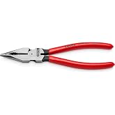 KNIPEX Sivri u&ccedil;lu kombine pense plastik kaplamalı siyah atramente 185 mm 08 21 185