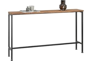 ‎SOBUY SoBuy Vintage Konsolentisch Metall Flurtisch schmal Dekotisch Sideboard Beistelltisch Natur/Schwarz BHT ca. 120x65x20cm FSB19-N