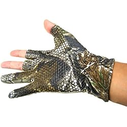 Guantes de gel, sin 3 dedos, para Pesca, camuflaje, antideslizante, elástico, guantes de caza y pesca