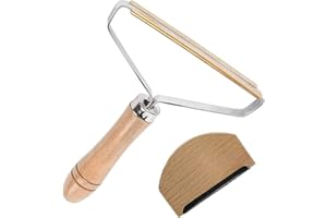 LERKELY Kit de Rasoir Anti bouloche, Peigne de Laine Portable et Brosse Manuel Anti Poil pour Vetements Peluche a la Maison, Wood Fuzz Rasoir pour Tapis
