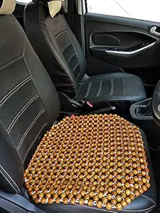 Q1 Beads MChocolate Wooden Beads Car Seat Wooden Cushion Cover pad in Acupressure Sitting for all the Cars/SUVs/Office Chair/Truck (Golden Brown,Universal fit)