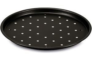 Guardini, Pizza&Manía, Molde para pizza congelada 32cm. Material: Acero con Revestimiento Antiadherente, Color Negro.