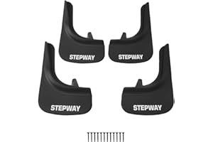 accessorypart Compatible avec Dacia Sandero Stepway 2012-2024 Jeu de Bavettes Garde-boue Avant et Arrière de Voiture 4 Pcs Noir