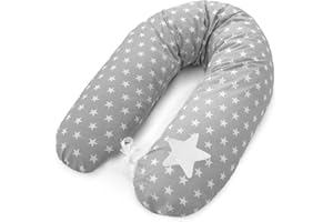 Amilian Poduszka do karmienia XXL poduszka ciążowa z poszewką bawełnianą nadającą się do prania, z zamkiem błyskawicznym i klasycznym haftem