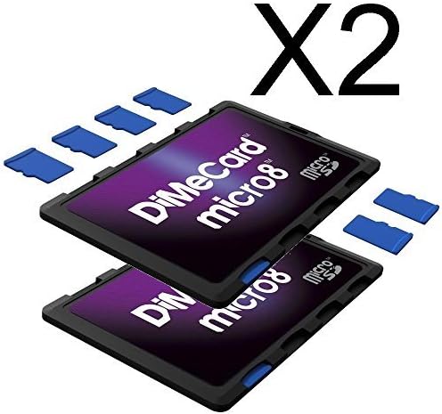DiMeCard micro8 microSD Memory Card Holder 2-PACK (Ultra thin credit card size holder, writable label)