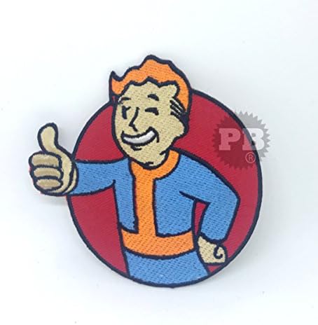 Embrologos Vault boy 'Fallout' game pip boy thumb Iron on Embroidered Patch