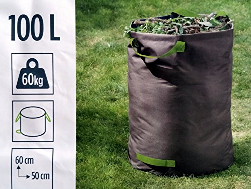 100 Liter Laubsack für Gartenabfälle, Polyester, reissfest bis 60 Kg, 60 x 50cm, Gartensack faltbar - 2