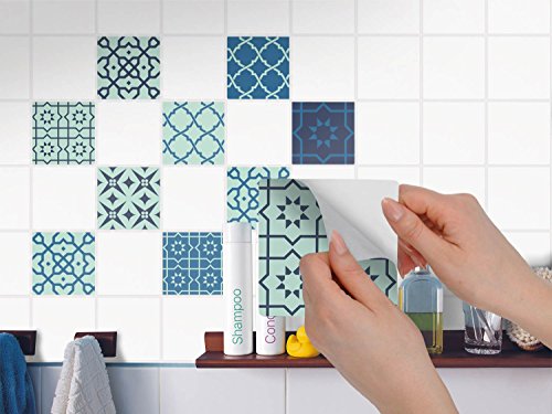Fliesen-Deko | Dekorations-Fliesenfolie Badfolie Küchen-Fliesen Wanddeko | 10×10 cm Design Motiv Ornament – 9 Stück - 3