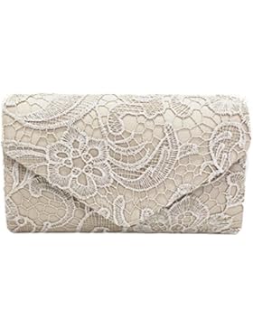 PB-SOAR Elegant Damentasche Clutch Abendtasche Brauttasche Umhängetasche Handtasche mit Spitze, 8 Farben auswählbar