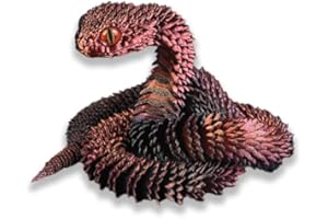 GQDGCU Schlange Spielzeug, 3d Schlange, 3d Druck Schlange, 3d Gedruckte Schlange, 3D gedruckte Tierspielzeuge, Schlangen Modell, Schlange Statue Decor, Zappelspielzeug für Autismus/ADHS (75cm,Rot Schwarz)