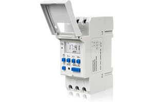 ORORANY Timer Digitale Programmabile- Interruttore Orario Digitale Giornaliero LCD- Timer Digitale Programmabile Sulla Guida DIN(220V)