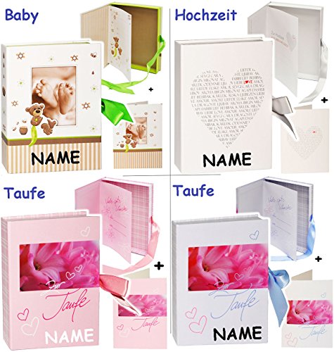 Geschenkbox / Schatzkästchen / Fotobox - " ihr Wunschmotiv - Hochzeit / Baby / Taufe " __ incl. Karte / Verpackung - Glückwunschkarte / Geschenkkästchen / Erinnerungsbox - Buch - Ehe Brautpaar / Hochzeitsfeier - Bräutigam - Herzen Love - Erinnerungsalbum - Erinnerung - Erinnerungsbuch - selber / selbstgestalten - Hochzeitsgeschenk / Geldgeschenk - Box Kästchen / Kiste - Erinnerungen - Geschenkschachtel - Sammelbox zum Aufbewahren - Geschenkverpackung