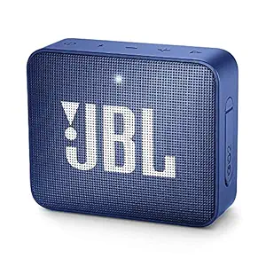 JBL Go 2, Wireless Portable Bluetooth Speaker with Mic, JBL Signature Sound, Vibrant Color Options with IPX7 Waterproof & AUX (Blue)