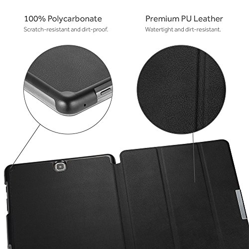 EasyAcc Samsung Galaxy Tab A 9.7 Hülle – mit Standfunktion und Automatischem Schlaf Funktion (Schwarz) - 8