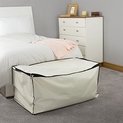 Große Aufbewahrungsbox Unterbettkommode schwarze Einfassung – Mottensicher B 91 cm x T 50 cm x H 45 cm Hangerworld - 2