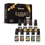 Salcar® 10 Pack 10ml E-Liquid für E-Zigarette, 0,0mg Nikotin, Apfel, Ananas, Banane, Blaubeere, Orange, Pfirsich, Traube, Wassermelone, Kirsche, Kiwi-smoothie - 