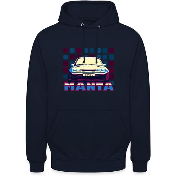 Opel Manta Hoodie Unisex - Blaues Design Mit Orange