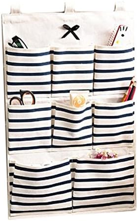 Soviton Wall Hanging Organizer Bag Multi-layer Holder Storage Bag Makeup Rack Linen Jewelry 8 Pocket