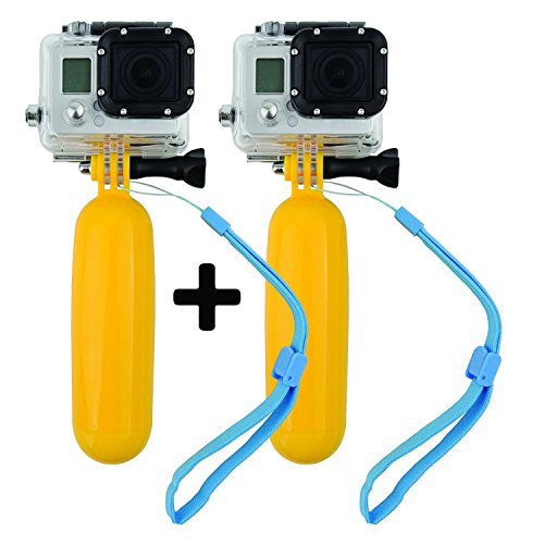 Preisvergleich Produktbild PicPro Handstativ Premium für GoPro Kameras - Schwimmendes Handstativ für Atemberaubende Aufnahmen im Wasser und am Land - Zwei Schlaufen und Schrauben für GoPro inkludiert (Gelb, 2 Stück)