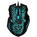 [Aufgerüstete Version] HAVIT LED Gaming Maus, 3200DPI 6 Tasten und 7 beruhigenden LED-Farben (MS672)