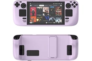 Aoyygg Protective Case Suitable for Steam Deck, Colorful Cover Protector Skin-Friendly Feel PC Material Protective Case with Stand Game Console Shell Accessories (Light Purple)