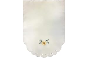 Seaquin Flora Chair Arm Covers (pairs) and Chair Backs (single) Embroidered with Pink, Lemon, Beige or Lilac Flower Design on Cream Ground, Easy care Polyester (Yellow, Chair Back (10032))