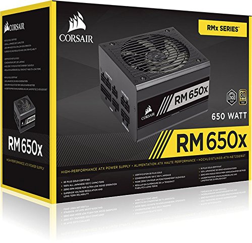Corsair RM650x - Fuente de alimentaci  n  Totalmente Modular  80 Plus Gold  650 W  EU  Negro