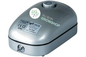 Hailea Regelbare Luftpumpe ACO9601 – 192 l/h, 1 4-mm-Ausgang, schwarz, 11x8x18 cm, 10-455-400