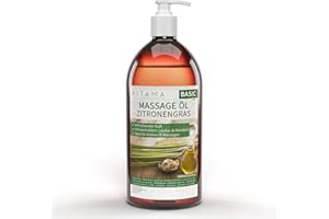 Kitama Aromatyczny olejek do masażu I pielęgnujący olejek do ciała przeciwko napięciom I olejek aromatyczny do masażu, masażu tajskiego i spa 1000 ml