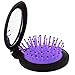 2 in 1 Mini Round Folding Hair Comb Massage Brush w/ Mirror Healthcare Scalp Massage Mirror Comb - Purple, As Described