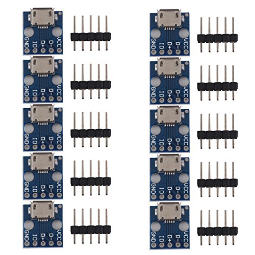 Generic Stromversorgung Converter Board 10pcs Female 5 pin Pinboard 2.54mm Micro USB Typ DIP - 2