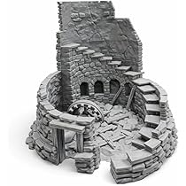 QP3D - Battle Ruined Medieval Building - Fantasy House Terrain Scenery for Tabletop & RPG 28-32mm Miniatures War Game Props DnD&D, 3D Printed and Paintable