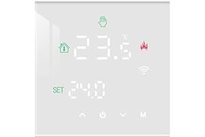 BEOK CONTROLS Beok Wifi Thermostat For Boiler Controlling Tuya Programmable Smart Heating Thermostat, Digital Wireless Thermostats Mounted on the Wall, LCD Touch Screen,TGW60W-WIFI-WPB White