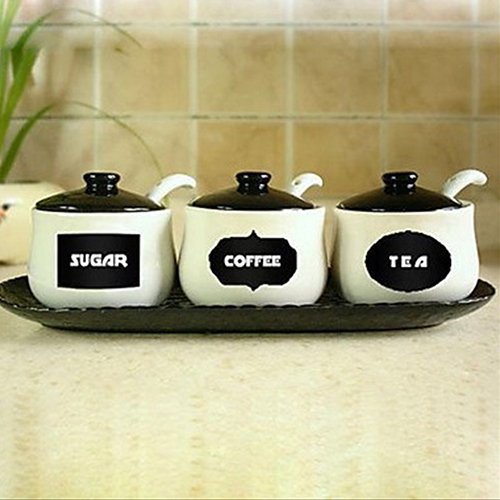 Gemini _ Mall® Kreidetafel Etiketten Kit ~ 36 x Aufkleber in 3 verschiedenen trendigen Designs ~ perfekt für Marmeladengläser, Bier, Wein, Speicherung und mehr - 4