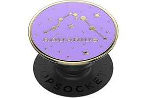 PopSockets: PopGrip - Support et Grip pour Smartphone et Tablette avec Un Top Interchangeable - Enamel Zodiac Aquarius