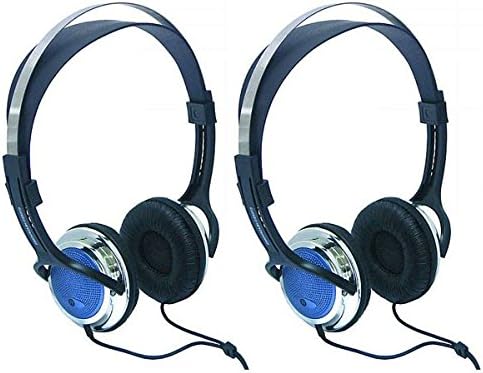 Set of 2 high-quality stereo headphones party disco DJ cable 1.8 m ear pads