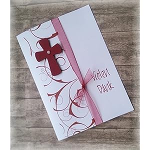 Danksagung Danksagungskarte Danke Kommunion Konfirmation Firmung Taufe Kreuz dunkelrot bordeaux weinrot rot