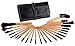 Glow 24 Piece Wooden Handle Professional Makeup Brushes in Black Case