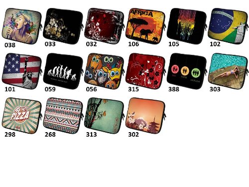 9,7-10,2 Zoll Tablet-PC (z.B. Amazon Fire HD 10, Archos 101 Neon / Oxygen / Cooper / Helium / Titanium, HP Slate 10 HD, Huawei MediaPad M2, Samsung Galaxy Tab S2 9.7 / Note 10.1) Schutzhülle – sehr hochwertige & edel verarbeitete Tablettasche / Tablethülle aus wasserfesten Neopren mit eingenähter Doppelnaht, premium Reißverschluss und aufwendigen Designeraufdruck! Die Hülle eignet sich für Tablet-Computer diverser Hersteller bis 25,5x21cm ( zirka 9,7“ bis 10,2“) 016 - 3