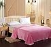 Bedding Extra Soft Coral Fleece Blanket Lightweight Thickening Throw/Bed Blanket Pure Color Blanket Light Pink Throw(47"X79")