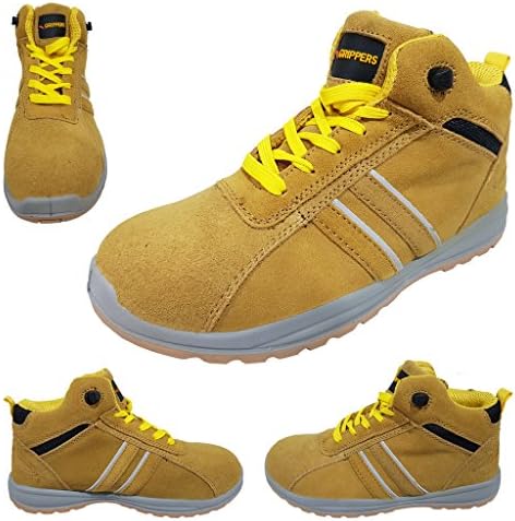 Sand Suede Lightweight Safety Trainer Shoes with Steel Toe Protection | Size 12 | European Safety Rating SB SRA EN ISO 20345:2011