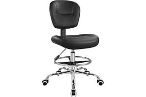 WKWKER Designstol med ryggstöd justerbar kontorspall stol 360 vridbar rullstol med hjul skrivbordsstol med ryggstöd för designkontor lab studio counter sovrum kök butik (sc