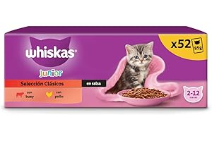 Whiskas Comida Húmeda para Gatos Junior Selección Clásicos en Salsa (13x4x85g bolsitas)
