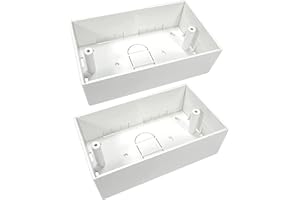 rhinocables Ethernet Back Box for Faceplate, Fits Wall Plate for Ethernet Cable Networking Sockets Surface Mount Box (2 PACK, 45mm)