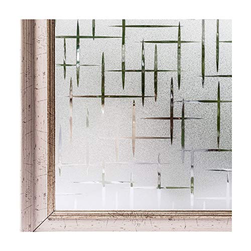 CottonColors película Adhesiva Decorativa de Ventana 3D Estático autoadhesivo de ventana Película para Acristalamiento, Película Que Oculta para Acogida oficina, Cuarto de baño Anti UV 60CM x 200CM (2Ft X 6.5Ft)