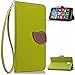 Produktbild CaseHome Nokia Microsoft Lumia 640 XL Hülle (Frei 2in1 Ball Touch Pen) Natur Blatt Etui Magnetverschluss Stil PU-Leder Brieftasche [Standfunktion] Deckel Schale Flip Foliant Schützende Haut Hüllen Mit Taljereep Lanyard Strap Tragen Schutzhülle(Grün)
