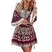 Produktbild Kleider Damen,Boho Stil Partykleid Mode Trompetenärmel Abendkleid Bandage Abend Party Kleid A-Linie Minikleid Freizeit Lose Strandkleid Resplend