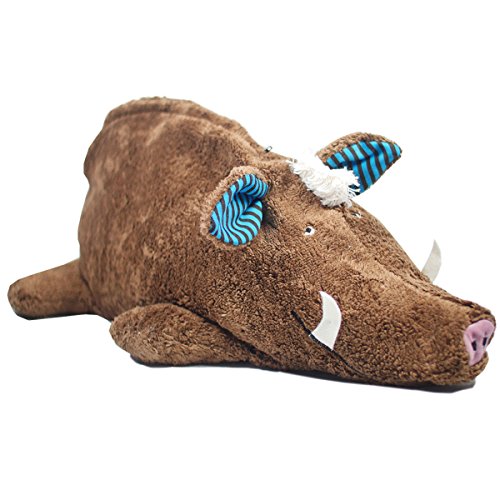 Preisvergleich Produktbild PAT & PATTY Pat and Patty Cuddle Pillow / Soft Toy Wild Boar – 30 x 17 cm Millet Fur Dark Brown