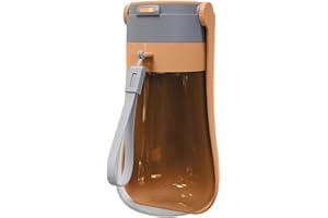 SEPTILLAR Faltbare Trinkflasche Hund für Unterwegs [Orange, 430ml] Tragbare Haustier Wasserflasche Wasserspender Wassernapf Freien Wandern Reisen Hundezubehör