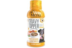Vets Menu - Gravy Topper for Pets, Roast Chicken with Vegetables - Rich in Omega Fatty Acids and Vitamin E - Promotes Healthy Skin and Coat - 100% Natural Ingredients - 250ml